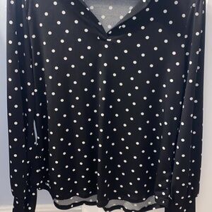 Adrianna Papell Polka Dot Blouse size Medium, Excellent Condition Workwear